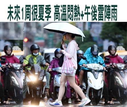 未來1周很夏季 高溫悶熱+午後雷陣雨 南台灣明起水氣增