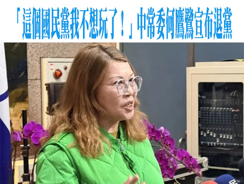 「這個國民黨我不想玩了！」 中配中常委何鷹鷺宣布退黨