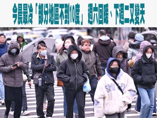 今晨最冷「部分地區不到10度」 週六回暖、下週二又變天