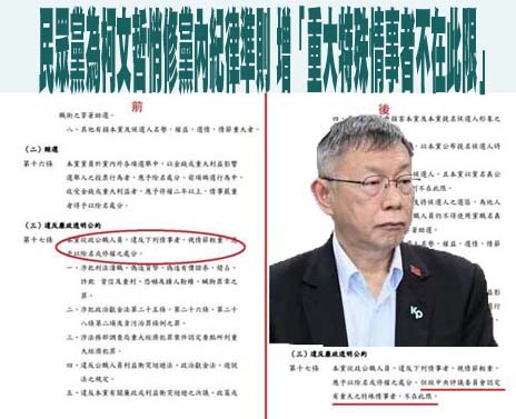 民眾黨為柯文哲改規章！前中央委員轟「此地無銀三百兩」