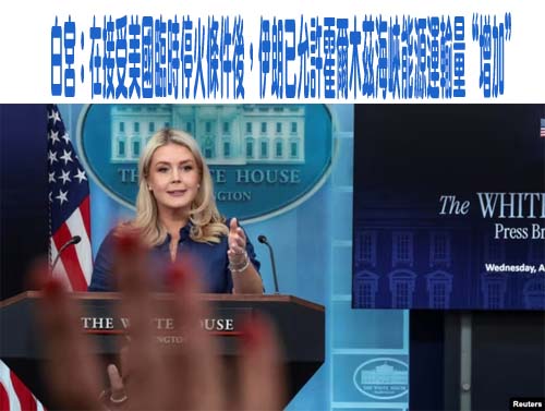 白宮：在接受美國臨時停火條件後，伊朗已允許霍爾木茲海峽能源運輸量“增加”