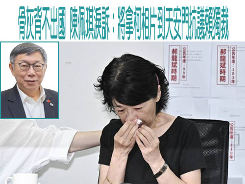 陳佩琪稱要帶柯文哲相片去天安門抗議 黃帝穎酸：踩到中共紅線