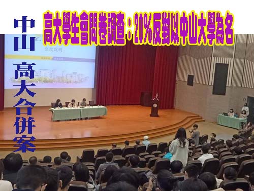 中山、高大合併案 高大學生會問卷調查：20％反對以中山大學為名