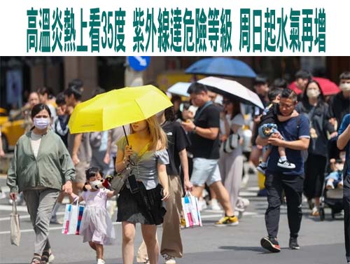 高溫炎熱上看35度、紫外線達危險等級 周日起水氣再增